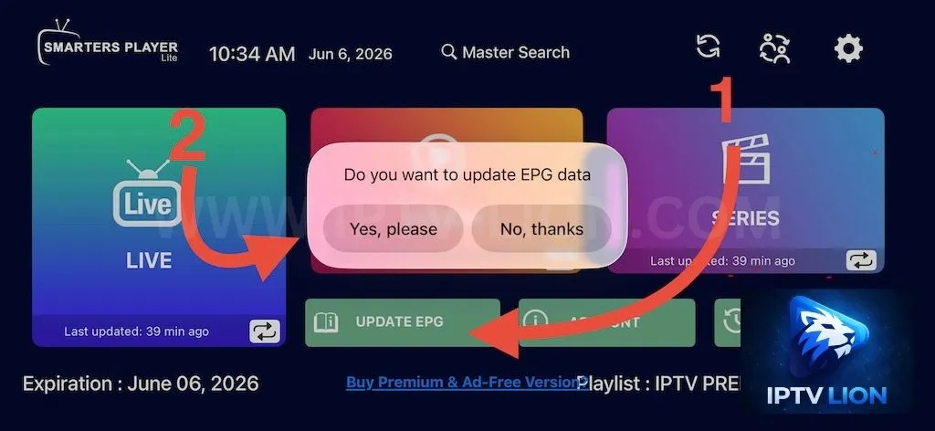 Comment mettre à jour l'EPG sur IPTV Smarters Pro